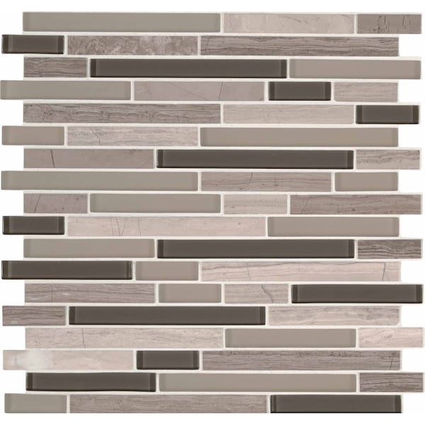Msi Modello Grigio Interlocking SAMPLE Glass Stone Mesh-Mounted Mosaic Tile ZOR-MD-0147-SAM - main